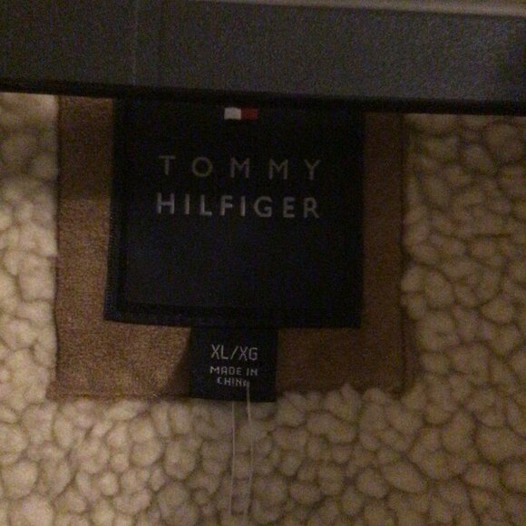 Tommy Hilfiger Faux Suede Men'ts Winter Jacket Sherpa Lining Tan US XL New - Picture 4 of 7